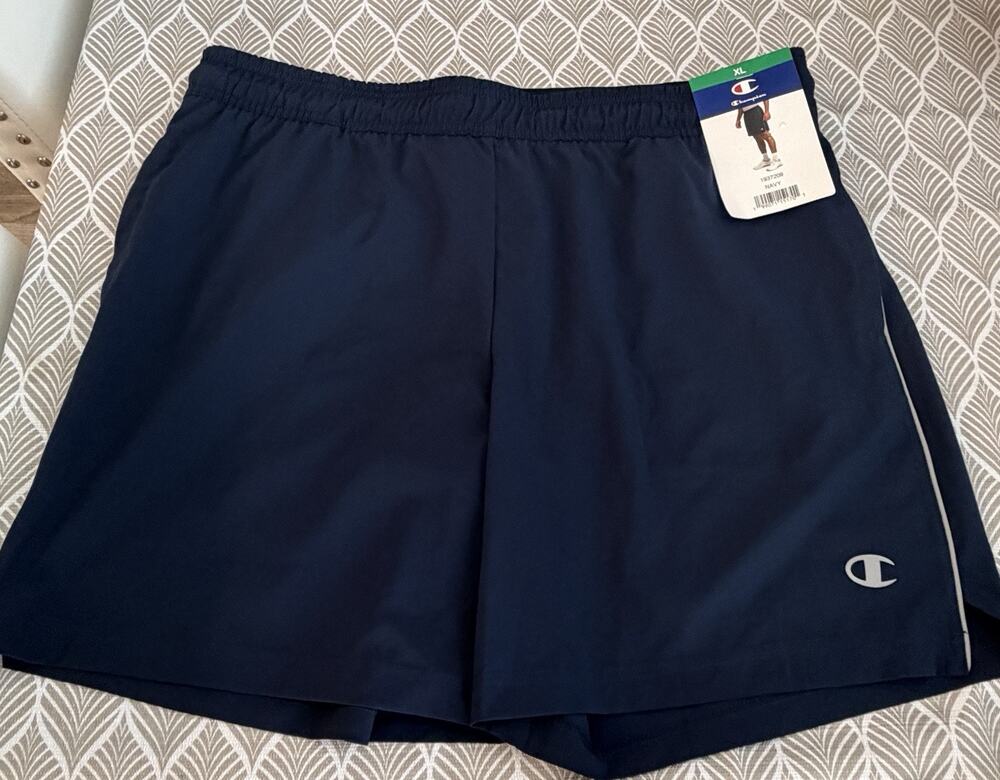 Champion Men's Pull-On Inner Drawstring Side Pockets Shorts, Navy, Size XL